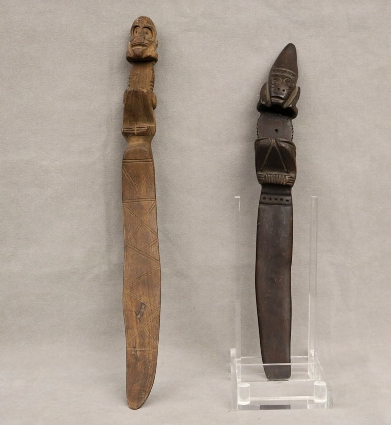 PUERTO RICAN BORIKEN TAINO RITUAL VOMIT STICKS. - Length: up to 20 inches. (1 of 15)