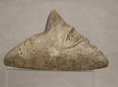 PUERTO RICAN BORIKEN TAINO THREE-CORNERED STONE (TRIGONOLITO). - Height: 4.5 inches.