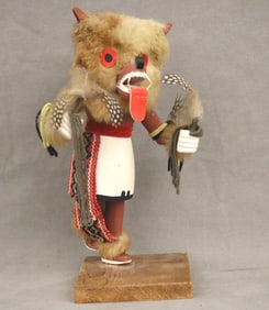 WOLF KACHINA HOPI DOLL SIGNED JOHN C REED, - height: approx. 11 inches.