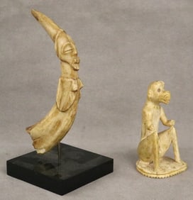 CONGOLESE BANTU LUBA "MIKISI MIHASI" AMULET. - Congolese amulet: height: 5.75 inches (including