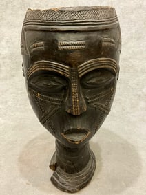 CONGOLESE KUBA PEOPLE PALM WINE CUP. - Height approximately: 9 inches.