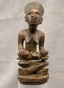 CONGOLESE YOMBE PHEMBA FEMALE NURSING CHILD, - Height: 12 inches.