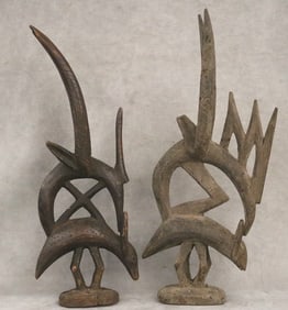 MALIAN BAMANA CHI WARA ANTELOPE HEADDRESSES, - height: 25 inches.
