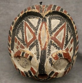 NIGERIAN EKET PEOPLE EKPO MASK. - Diameter: 15 inches.