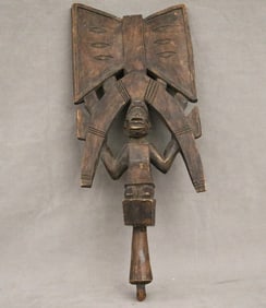 NIGERIAN YORUBA DANCE WAND OR SCEPTER, - Height: 22 inches.