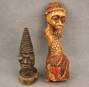 NIGERIAN YORUBA IFA DIVINATION TAPPERS. - Height: 3.5 inches.