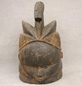 SIERRA LEONE BUNDU OR NDOLI JOWEI MASK, - height: 12 inches.