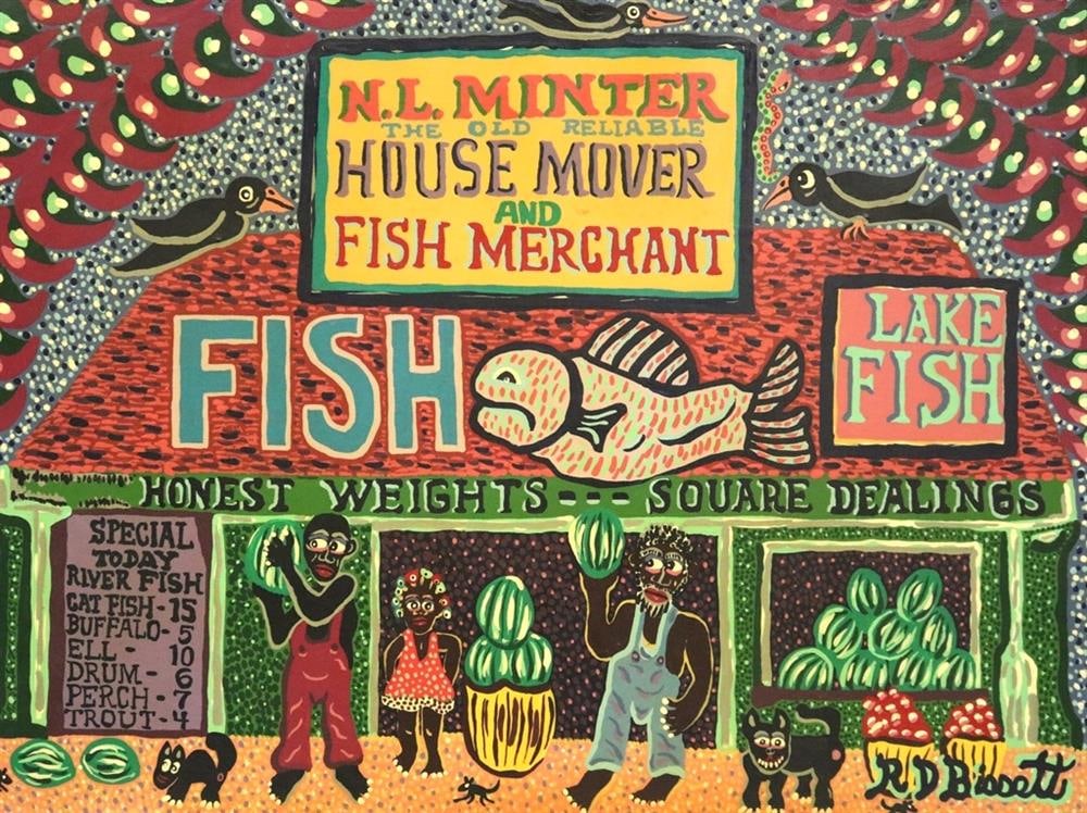 R.D. BISSETT (American, born 1938). N.L. Minter and the Old Reliable House Mover and Fish Merchant, (1 of 20)