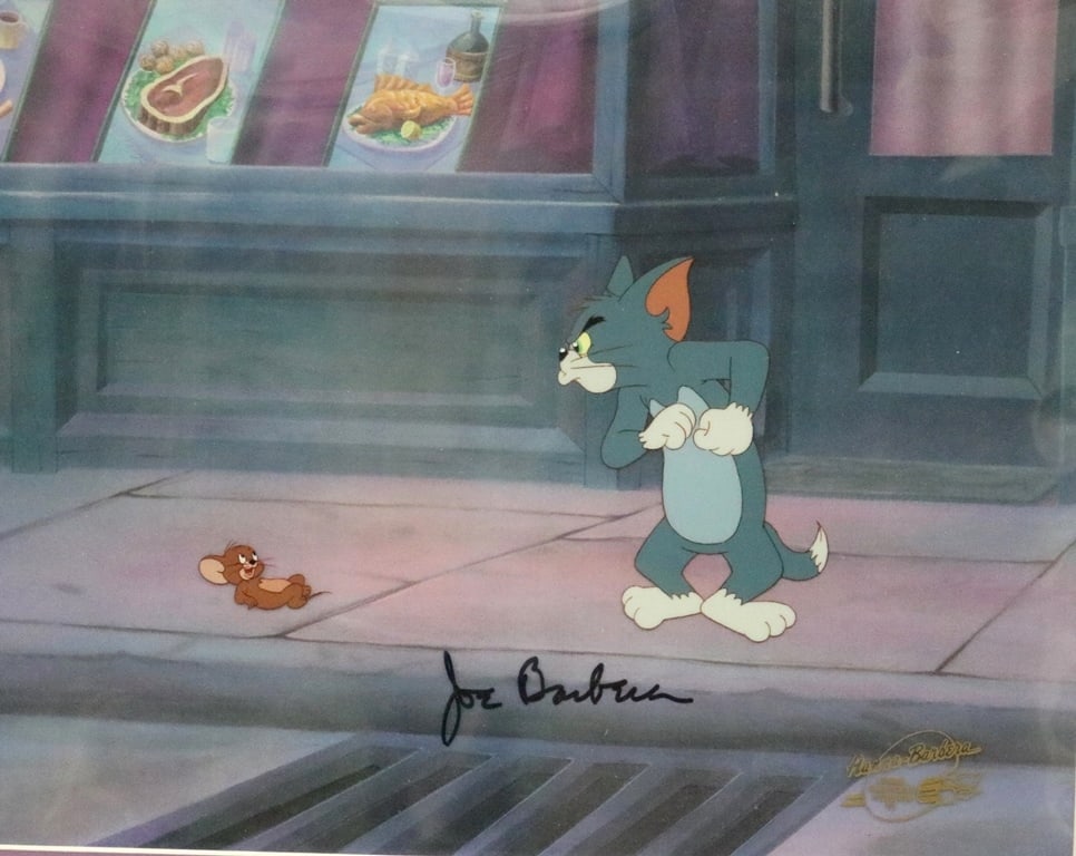 TOM AND JERRY THE MOVIE PRODUCTION CEL SIGNED JOE BARBERA (Circa 1992). Hand-painted production cel (1 of 9)