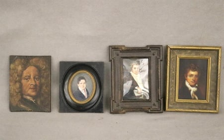 CONTINENTAL AND BRITISH SCHOOL (19th century). Selection of Four small Portraits of Gentlemen,