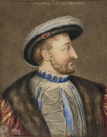 ENGLISH SCHOOL (18th / 19th century). Francis I, King of France, Watercolor and ink on paper or