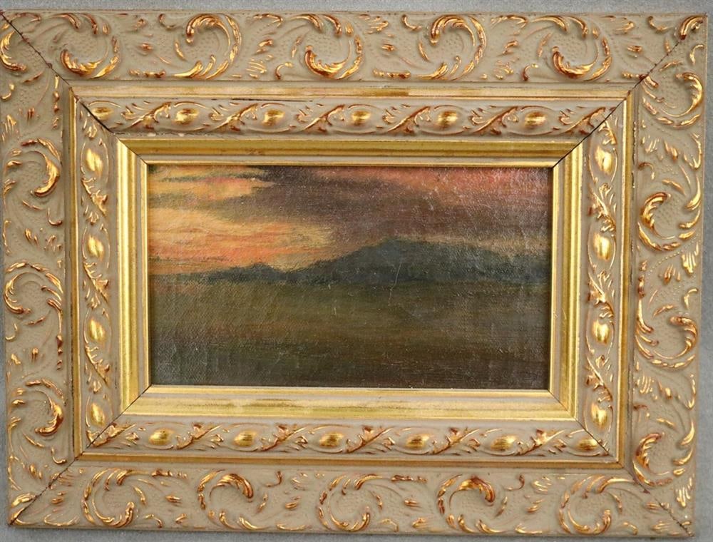 CONTINENTAL SCHOOL (19th century). Landscape, Oil on board. Verso label reads: Swiss, 185o or 1851. (1 of 19)