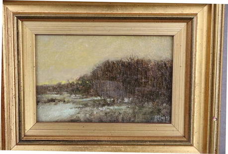 ROBERT YOUNG CLAY (American, 1936-2010). Forest by the Lake, 2005, Oil on board. Signed "Clay" and: ROBERT YOUNG CLAY (American, 1936-2010). Forest by the Lake, 2005, Oil on board. Signed "Clay" and dated "05." Verso signed. Framed. - 4 x 6 inches; frame: 6 x 8 inches
