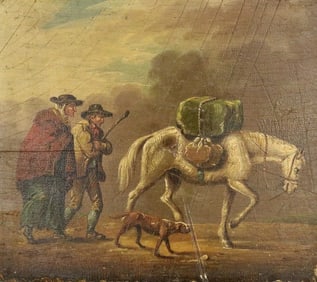 BRITISH SCHOOL (19th century). Movers, for restoration) Oil on board. Unsigned. Unframed.