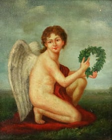 AFTER LE BRUN (French, 19th century). Portrait of Prince Henry Lubomirski as the Genius of Fame, Oil