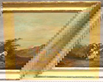 ENGLISH SCHOOL (19th century). The Young Players, Oil on board. Unsigned. Framed in a period frame.