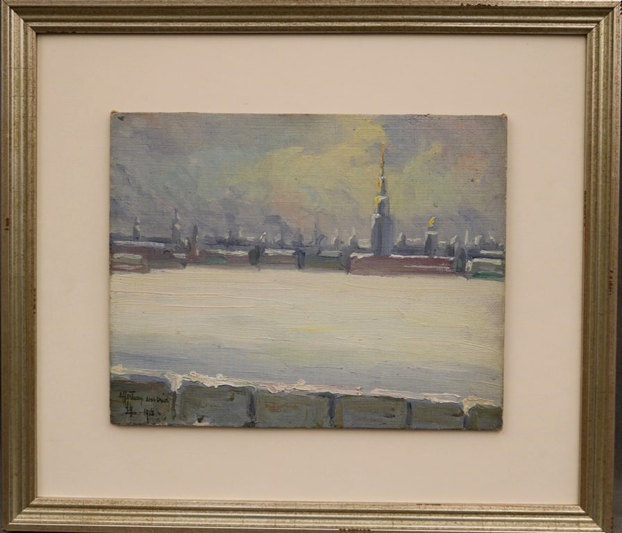 RUSSIAN SCHOOL (20th century). St. Peter and Paul Fortress in St. Petersburg, 1914, Oil on board. (1 of 18)