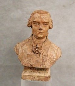 CONTINENTAL SCHOOL (19th century). Comte de Rochambeau, Marshal of France (1791). Small terracotta