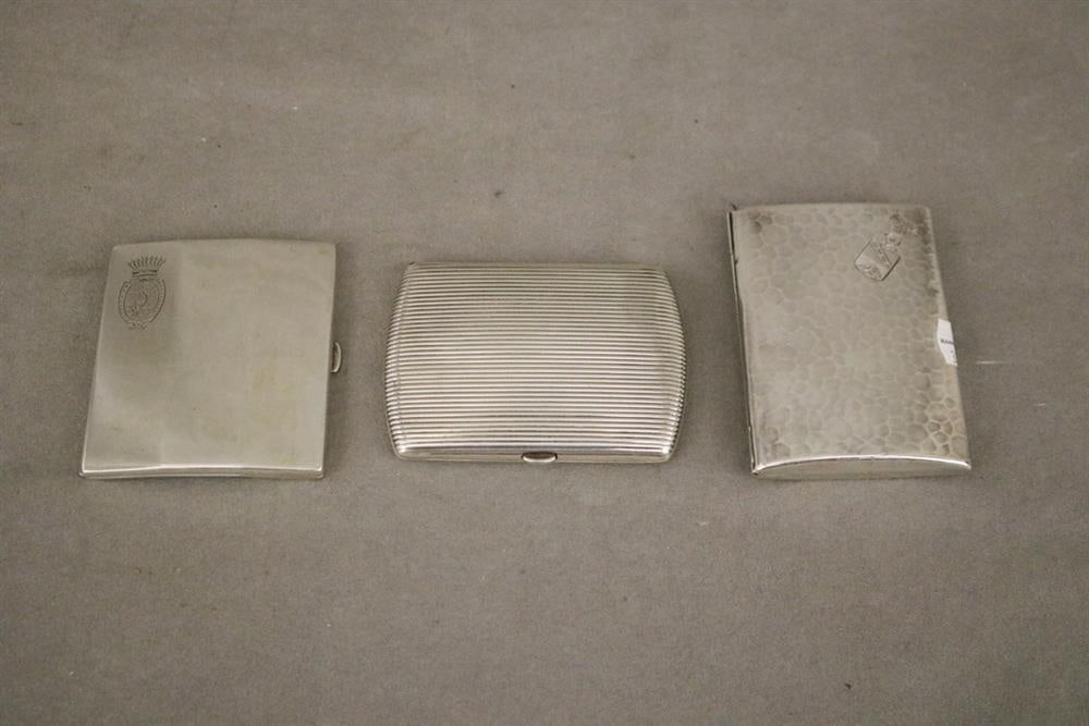 THREE CONTINENTAL SILVER CIGARETTE CASES, early 20th century. - Largest, 4 in. x 2 3/4 in. Wt. 9.8 (1 of 8)