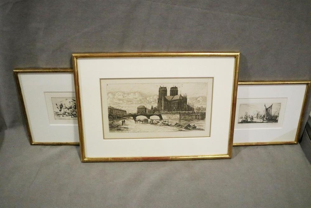 CHARLES MERYON (French, 1821–1868). Three framed works, Three individually framed engravings or (1 of 16)