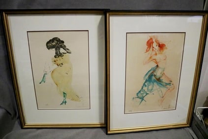 LEONOR FINI (Argentine, 1907-1996). Two works: La Fanfarlo 9 and Danseus, circa 1960s circa, A pair