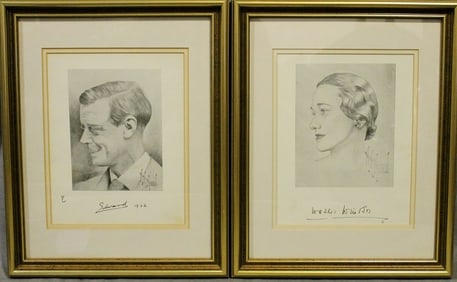 LITHOGRAPHED PORTRAITS OF EDWARD VIII, LATER THE DUKE OF WINDSOR, AND WALLIS SIMPSON, LATER THE