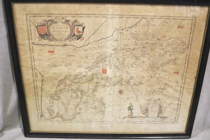 "COMITATUS BENTHEIM & STEINFURT": MAP OF MODERN-DAY GERMANY, NEAR THE BORDER WITH THE NETHERLANDS. -