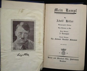 ADOLF HITLER MEIN KAMPF 1939 BRITISH EDITION. - cover 8.5 x 5.5 inches.