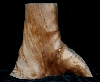 CHINESE TREE STUMP BRUSH HOLDER. - H: 23 1/2 in.