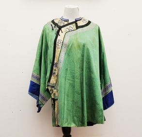 THREE CHINESE EMBROIDERED SILK ARTICLES OF CLOTHING, early 20th century.