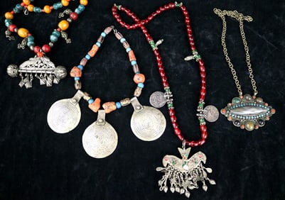 CENTRAL ASIAN TRIBAL NECKLACES,