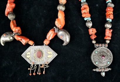 CENTRAL ASIAN TRIBAL NECKLACES,