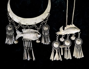 SOUTH ASIAN TRIBAL FISH PENDANTS,