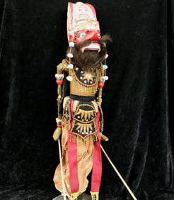 INDONESIAN JAVANESE SUNDANESE WAYANG GOLEK ARTICULATED PUPPET, - height: 30 inches.
