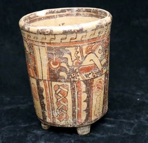LATE CLASSIC MAYA POLYCHROMED VASE. - height:. 7.5 inches.