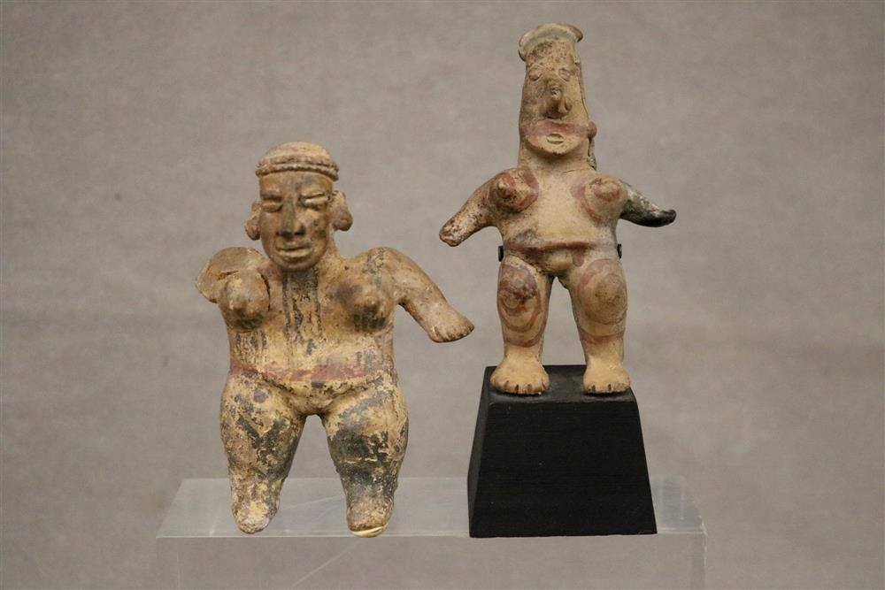 MEXICAN JALISCO POTTERY FIGURES PRE-COLUMBIAN PERIOD, 200 BC- 400 AD. - height (statue with base):. (1 of 20)