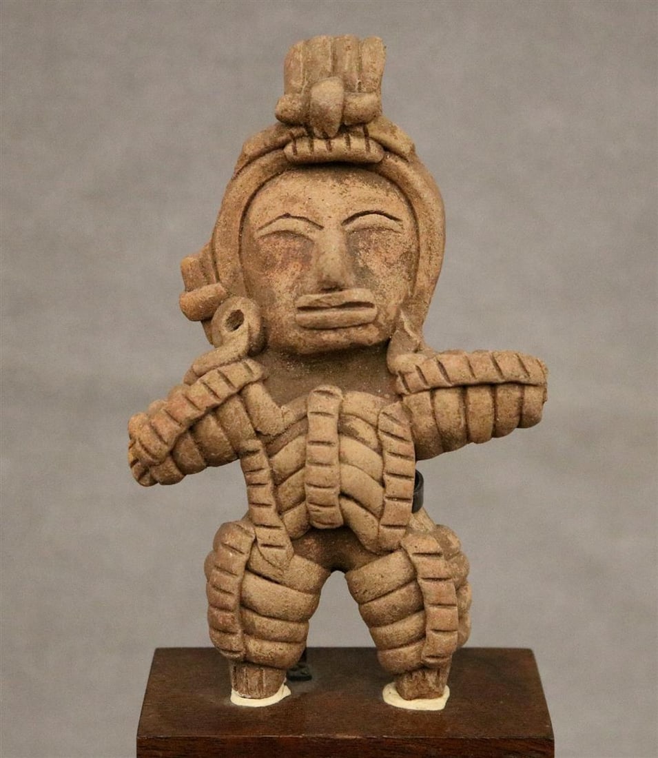MEXICAN TOTONAC CULTURE PRE COLUMBIAN FIGURINE. - Height (including base):. 7.5 inches. (1 of 15)