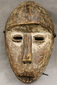 CONGOLESE LEGA BWAMI SOCIETY LUKWAKONGO MASK. - height: 12.5 inches.