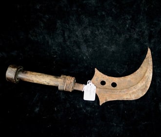 CONGOLESE MANGBETU PEOPLE TROMBASH CEREMONIAL KNIFE, - Lenght: 16 inches.