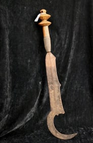 CONGOLESE NGOMBE PEOPLE NGULU EXECUTIONER'S SWORD, - Lenght: 27 inches.