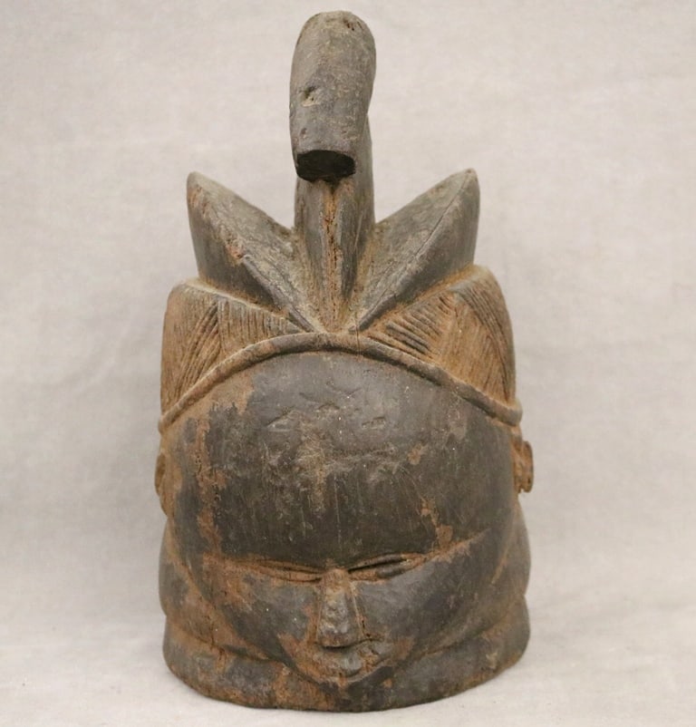 SIERRA LEONE BUNDU OR NDOLI JOWEI MASK, - height: 12 inches. (1 of 20)