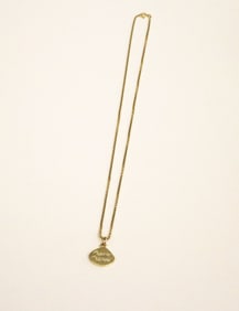 14K YELLOW GOLD CONTEMPORARY DESIGN ASYMMETRICAL TRIANGULAR PENDANT SUSPENDED ON SEPARATE 18K (750)