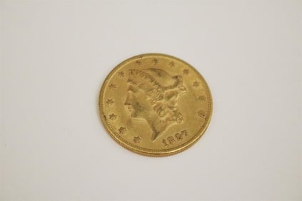 U.S. LIBERTY HEAD 20-DOLLAR GOLD COIN, DATED 1897,