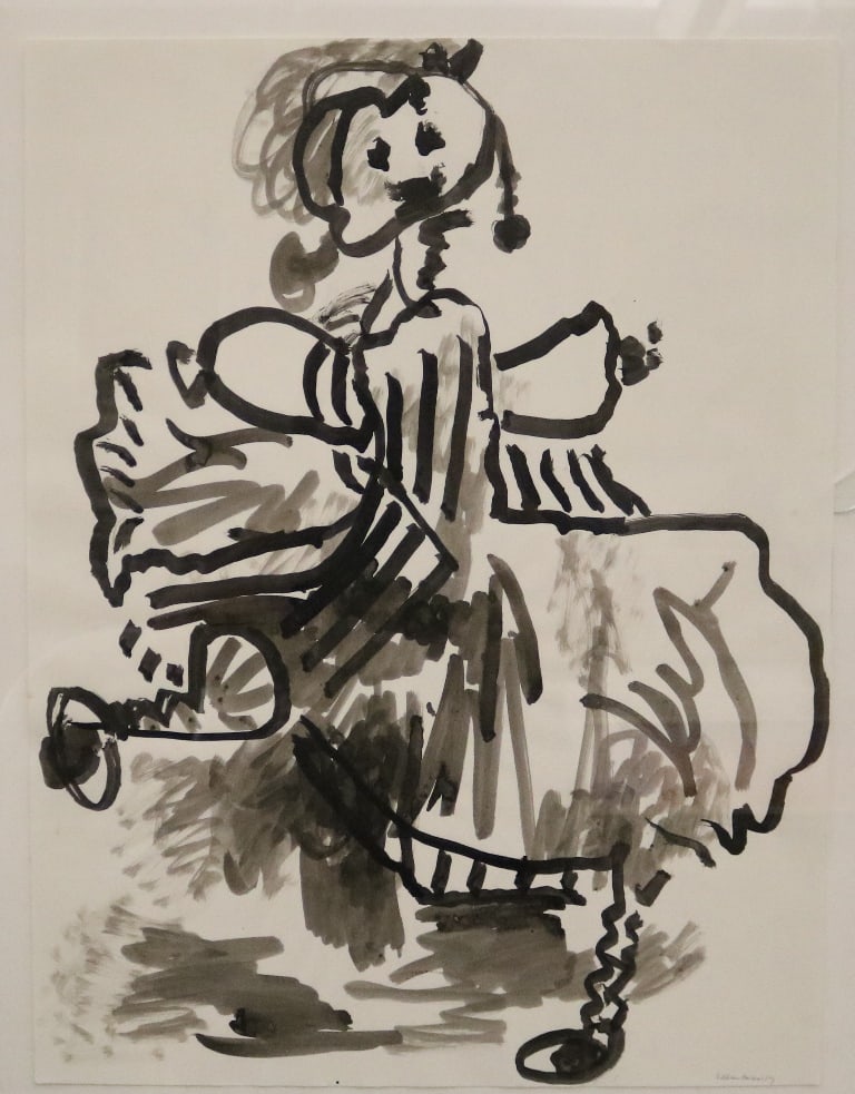 LILLIAN ORLOWSKY. (New York/Massachusetts, 1914-2004). "Abstract woman", Signed lower right. Ink on: LILLIAN ORLOWSKY. (New York/Massachusetts, 1914-2004). "Abstract woman", Signed lower right. Ink on paper. Orlowsky was a student of Hans Hofmann and active in the Provincetown circle. - 24 x 18 inche