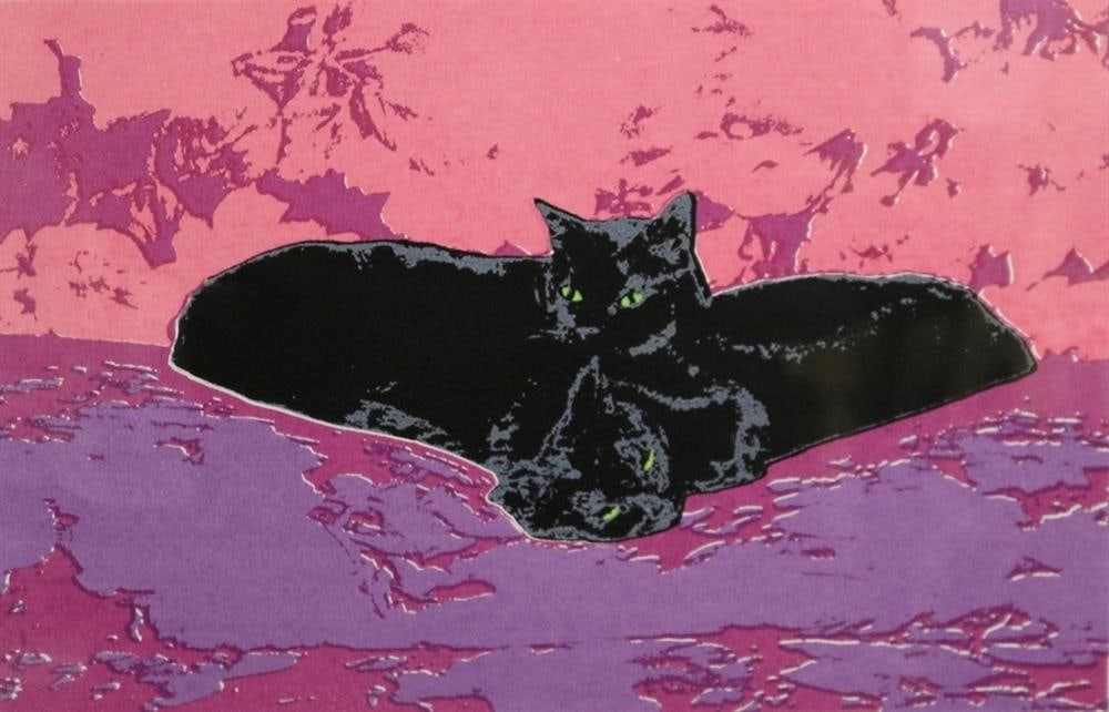 AMERICAN SCHOOL (20th century). Pair of Cats, 2000, Lithograph on paper. Ink signed "S. Fleisch" and (1 of 11)