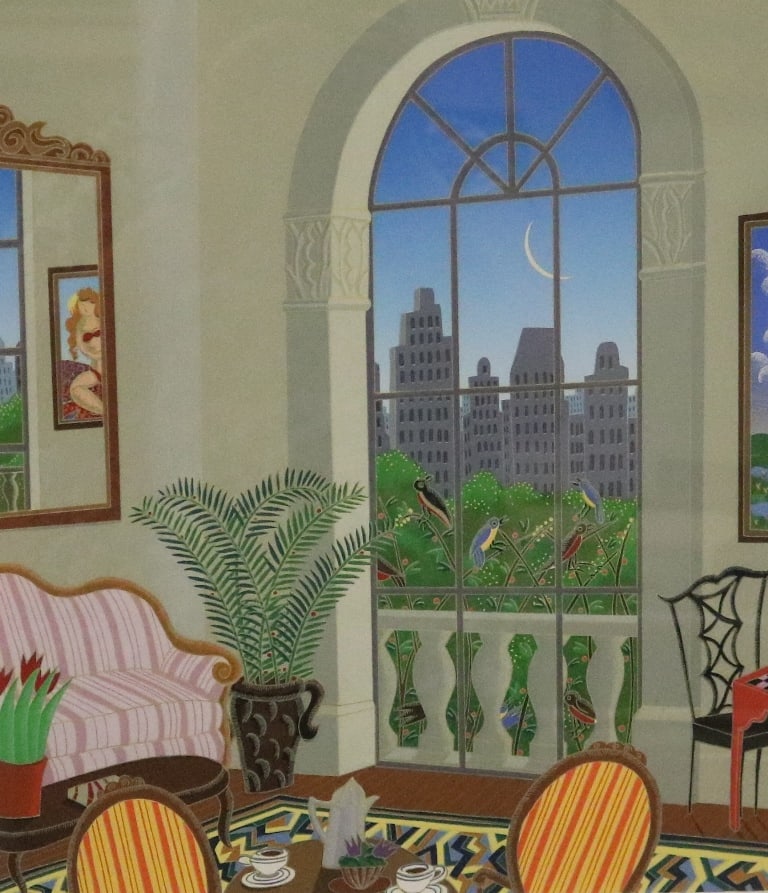 THOMAS MCKNIGHT (American, b. 1941). Fifth Avenue Teatime, Serigraph from the 1984 "Manhattan Suite" (1 of 7)