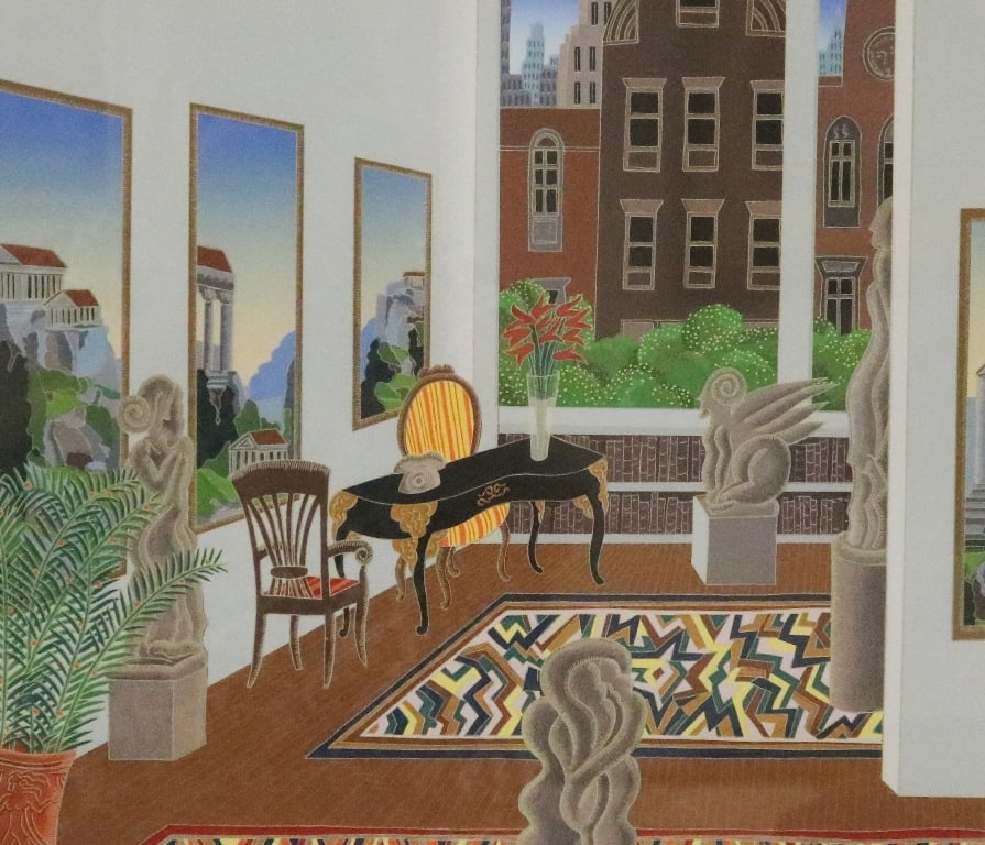 THOMAS MCKNIGHT. (American, b. 1941). 57th Street Gallery, Serigraph from the 1984 "Manhattan Suite" (1 of 6)