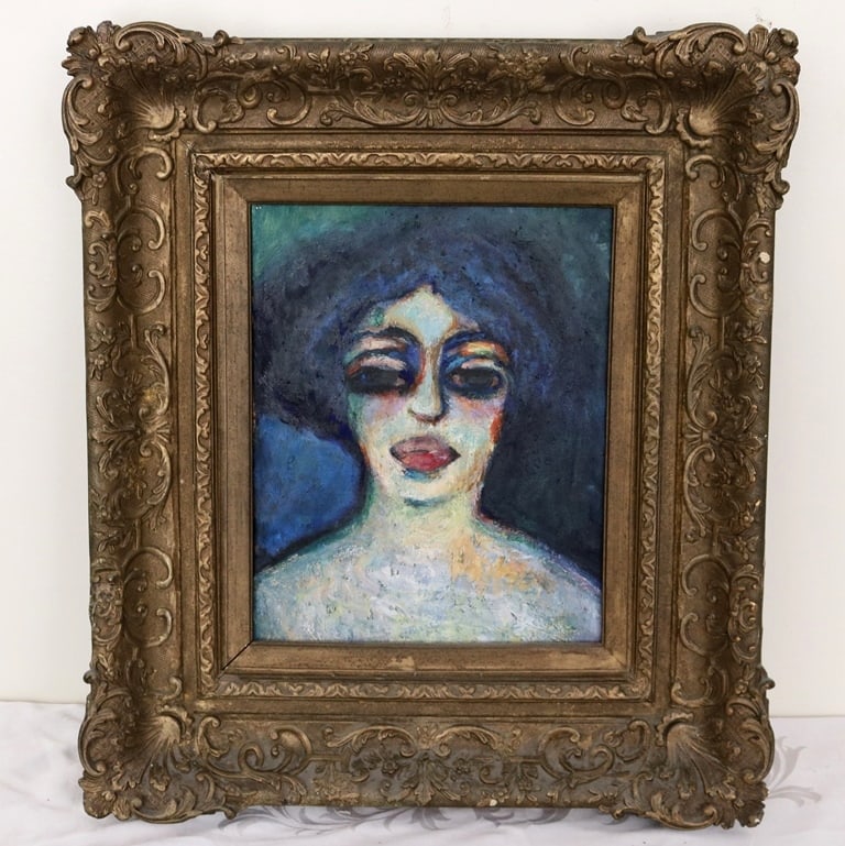 FOLLOWER OF KEES VAN DONGEN (Dutch-French, 20th century). Femme lippue, Oil on canvas. Artwork after (1 of 20)