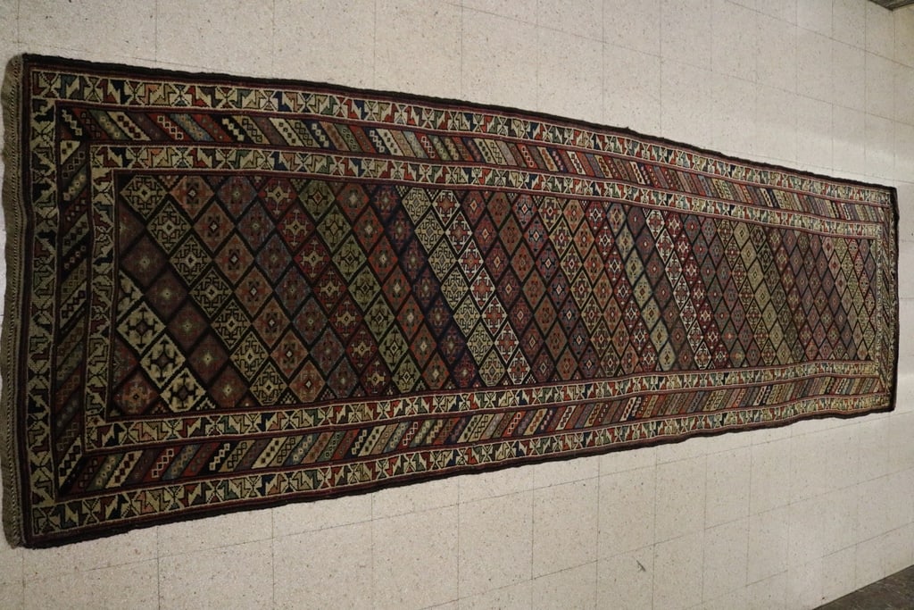 PERSIAN KAZAK RUNNER, - App. 3 ft. 9 in. x 13 ft. 1 in. (1 of 10)