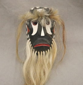 INDIGENOUS YAQUI MEXICAN OR NATIVE AMERICAN "PAHKO'OLA" DANCE MASK,